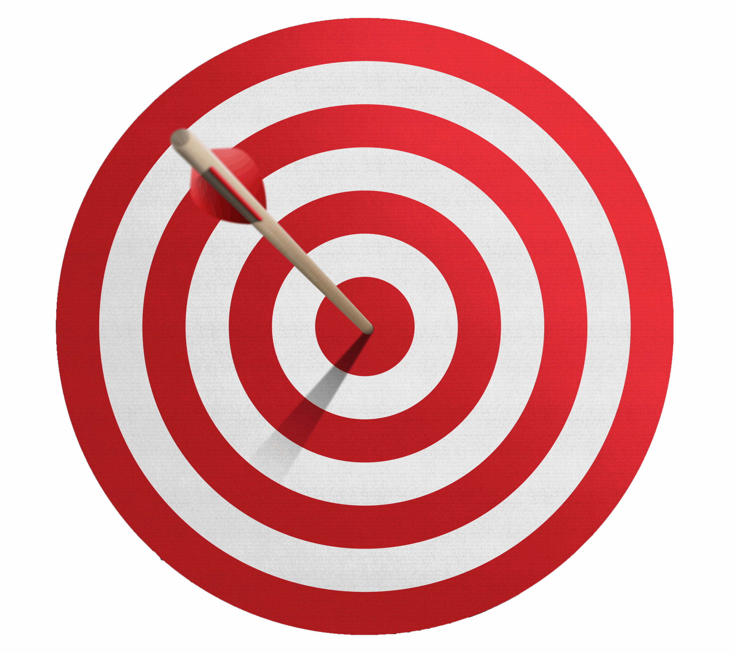 Red dartboard and arrow